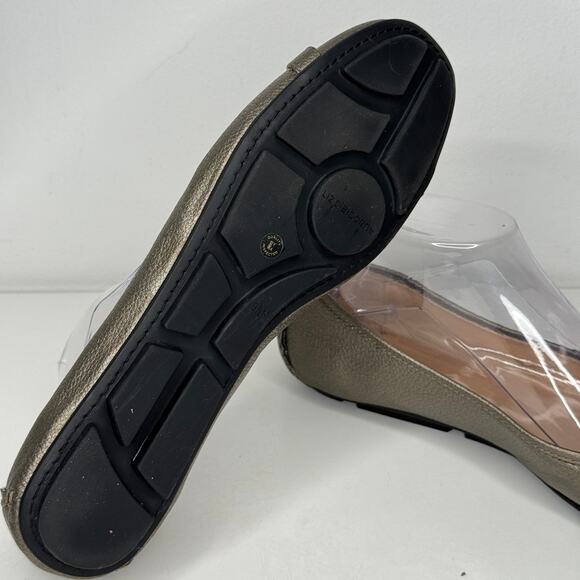 Liz Claiborne Shoes Womens 9.5 Gold Metallic Iris Ballet Flats Slip On Comfort - Picture 5 of 9